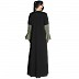 Designer Shrug and inner abaya combo- Black-Jade Green Designer Shrug and inner abaya combo- Black-Jade Green